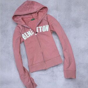 United Colors Of Benetton Pink Knit Hoodie